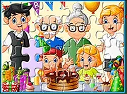 Happy Birthday with Family Puzzle Game